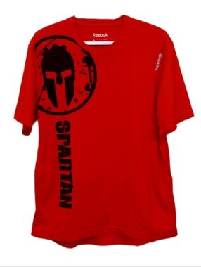 Reebok Red Tee with Black Spartan Graphic